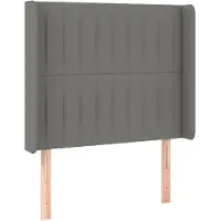 vidaXL Tête de lit avec oreilles gris foncé 83x16x118/128 cm Tissu