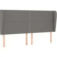 vidaXL Tête de lit avec oreilles gris foncé 203x23x118/128 cm Tissu