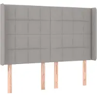 vidaXL Tête de lit avec oreilles gris clair 147x16x118/128 cm Tissu