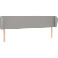 vidaXL Tête de lit avec oreilles Gris clair 203x23x78/88 cm Tissu
