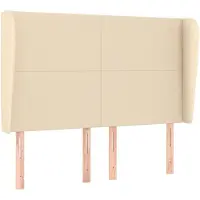 vidaXL Tête de lit avec oreilles Crème 147x23x118/128 cm Tissu