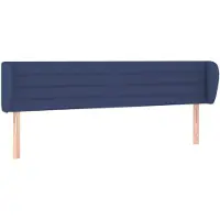 vidaXL Tête de lit avec oreilles bleu 183x23x78/88 cm Tissu