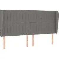 vidaXL Tête de lit avec oreilles gris foncé 183x23x118/128 cm Tissu
