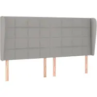 vidaXL Tête de lit avec oreilles gris clair 163x23x118/128 cm Tissu