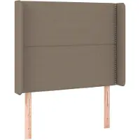 vidaXL Tête de lit avec oreilles taupe 103x16x118/128 cm Tissu