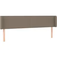vidaXL Tête de lit avec oreilles taupe 163x16x78/88 cm Tissu