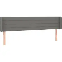 vidaXL Tête de lit avec oreilles Gris foncé 183x16x78/88 cm Tissu