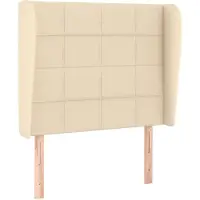 vidaXL Tête de lit avec oreilles Crème 93x23x118/128 cm Tissu