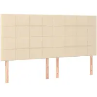 vidaXL Têtes de lit 4 pcs. Crème 100x5x78/88 cm Tissu