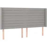 vidaXL Tête de lit avec oreilles gris clair 163x16x118/128 cm Tissu