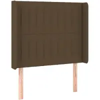 vidaXL Tête de lit avec oreilles brun foncé 93x16x118/128 cm Tissu