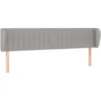 vidaXL Tête de lit avec oreilles gris clair 203x23x78/88 cm Tissu