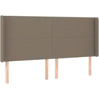 vidaXL Tête de lit avec oreilles taupe 203x16x118/128 cm Tissu