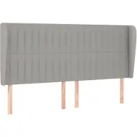 vidaXL Tête de lit avec oreilles gris clair 163x23x118/128 cm Tissu