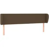 vidaXL Tête de lit avec oreilles brun foncé 163x23x78/88 cm Tissu