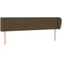 vidaXL Tête de lit avec oreilles brun foncé 203x23x78/88 cm Tissu