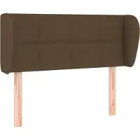 vidaXL Tête de lit avec oreilles brun foncé 83x23x78/88 cm Tissu
