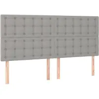 vidaXL Tête de lit Gris clair 200x5x118/128 cm Tissu