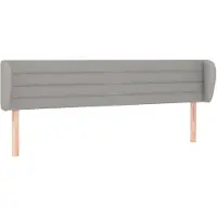 vidaXL Tête de lit avec oreilles Gris clair 163x23x78/88 cm Tissu