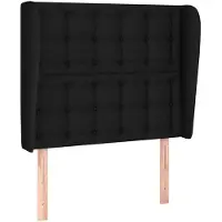 vidaXL Tête de lit avec oreilles noir 103x23x118/128 cm Tissu