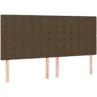 vidaXL Têtes de lit 4 pcs. Marron foncé 100x5x78/88 cm Tissu
