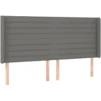 vidaXL Tête de lit avec oreilles gris foncé 183x16x118/128 cm Tissu
