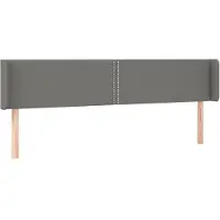 vidaXL Tête de lit avec oreilles gris foncé 203x16x78/88 cm Tissu