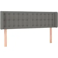 vidaXL Tête de lit avec oreilles gris foncé 147x16x78/88 cm Tissu