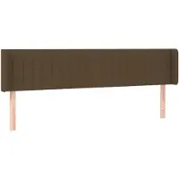 vidaXL Tête de lit avec oreilles brun foncé 203x16x78/88 cm Tissu