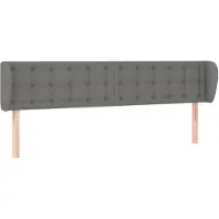 vidaXL Tête de lit avec oreilles Gris foncé 203x16x78/88 cm Tissu