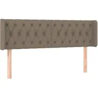 vidaXL Tête de lit avec oreilles taupe 163x16x78/88 cm Tissu