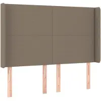 vidaXL Tête de lit avec oreilles taupe 147x16x118/128 cm Tissu
