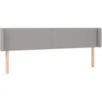 vidaXL Tête de lit avec oreilles gris clair 203x16x78/88 cm Tissu