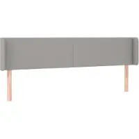 vidaXL Tête de lit avec oreilles gris clair 203x16x78/88 cm Tissu
