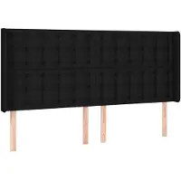 vidaXL Tête de lit avec oreilles Noir 183x16x118/128 cm Tissu