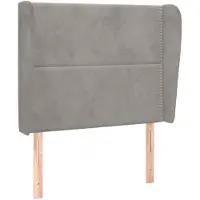 vidaXL Tête de lit avec oreilles gris clair 103x23x118/128 cm velours