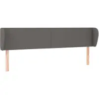 vidaXL Tête de lit avec oreilles Gris 203x23x78/88 cm Similicuir