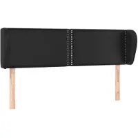 vidaXL Tête de lit avec oreilles Noir 147x23x78/88 cm Similicuir