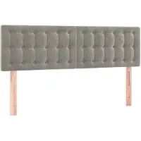 vidaXL Têtes de lit 2 pcs. Gris clair 72x5x78/88 cm velours