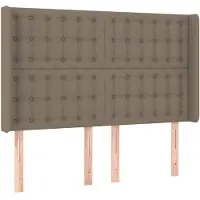 vidaXL Tête de lit avec oreilles taupe 147x16x118/128 cm Tissu