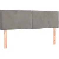 vidaXL Têtes de lit 2 pcs. Gris clair 72x5x78/88 cm velours