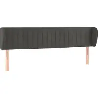 vidaXL Tête de lit avec oreilles gris foncé 163x23x78/88 cm velours