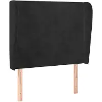 vidaXL Tête de lit avec oreilles noir 103x23x118/128 cm velours