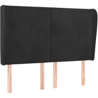vidaXL Tête de lit avec oreilles noir 147x23x118/128 cm velours