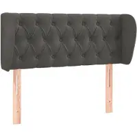vidaXL Tête de lit avec oreilles gris foncé 93x23x78/88 cm velours