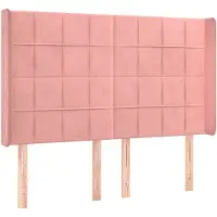 vidaXL Tête de lit avec oreilles rose 147x16x118/128 cm velours