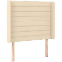 vidaXL Tête de lit avec oreilles Crème 83x16x118/128 cm Tissu