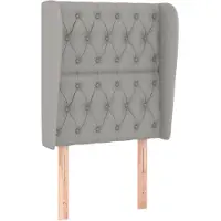 vidaXL Tête de lit avec oreilles gris clair 83x23x118/128 cm Tissu