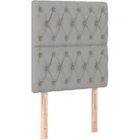 vidaXL Têtes de lit 2 pcs. Gris clair 80x7x78/88 cm Tissu