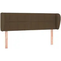 vidaXL Tête de lit avec oreilles brun foncé 147x23x78/88 cm Tissu